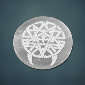 Símbolo de piedra curativa grabada 2024, placa de carga de selenita, herramientas de curación de selenita - Product Image 2