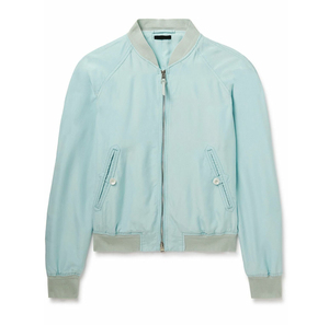 Veste bomber coupe-vent pour homme, couleur unie, col rabattable, fermeture à boutons, vêtement décontracté pour l'automne, longueur normale, 100% polyester - Product Image 4
