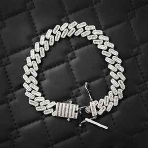 Bracelet cubain en moissanite VVS, argent massif 925 plaqué or, taille brillant rond, 12 mm 6 mm, tendance pour femme - Product Image 1