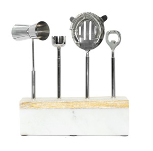 Premium Wooden Base <b>Bar</b> <b>Tool</b> Set With Stainless Steel <b>Tools</b> For Hotels Clubs Home <b>Bars</b> And Corporate Events Parties Use - Product Image 6