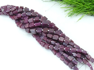Perles de rubis naturelles - Lisses et polies - Forme cube - 8 pouces - 5x4 à 9x8 mm environ - Pour la fabrication de bijoux - Pierre artisanale - Product Image 4