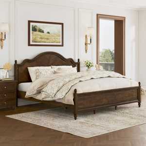 Modern Solid Teak Wood <b>Bed</b> <b>Frame</b> Luxury Super King Size <b>Platform</b> <b>Bed</b> Bedroom Furniture - Product Image 5