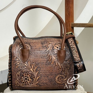 Nouveaux Sacs de Voyage Unisexe en Cuir Floral Façonné à la Main Style Western 2026 – Sacs Polochons Moyens Speedy et Sacs Bandoulière Weekender - Product Image 1