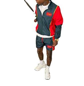 Windbreaker Shorts and <b>Jacket</b> Waterproof Contrast Color Winter Wear Windbreaker Short Set 2027 - Product Image 3