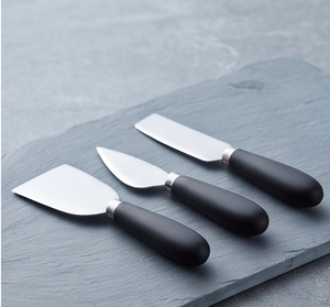 High Quality <b>Cheese</b> <b>Knives</b> <b>Set</b> Stainless Steel Elegant Black Plastic Handles Perfect For Weddings Parties Restaurants And Home - Product Image 3