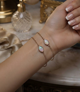 Pulsera con Dije de Ópalo Etíope, Piedra Preciosa Natural, Chapado en Oro y Platino, Cristal Curativo, Regalo Espiritual, Unisex, Venta al por Mayor - Product Image 3