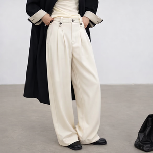 กางเกงขายดีสำหรับผู้หญิง แห้งเร็ว ระบายอากาศได้ดี ผ้าไนลอน/คอตตอน เอวยางยืด กางเกงลำลอง กางเกงเดรสสุภาพสตรีสั่งทำได้ ขายส่ง - Product Image 1