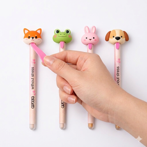 Popular Nicher Cute Frog Pull-Out Tongue Erasable <b>Kids</b> Student Party Office Blue/Black Gel Pen Novelty Ballpoint Pen - Product Image 5