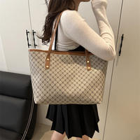 Sac fourre-tout de bureau pour femmes, élégant, imperméable, avec fermeture éclair, motif géométrique, sac à bandoulière pour femmes, simili cuir, grande capacité 3L+