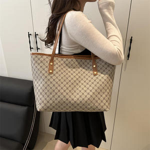Women's Casual Tote Handbag Genuine Leather Large Capacity Portable Designer Golden Bridge Luxury Brand Two Quilted Polyester - Product Image 2