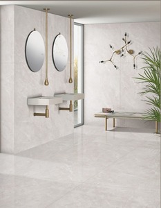 Carrelage mural aspect marbre couleur claire 1200x1800, surface polie, grand format, carrelage décoratif pour salle de bain et cuisine - Product Image 1