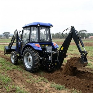 Tractor Económico de 70HP con Tracción en las Cuatro Ruedas, Modificado con Pala Frontal y Excavadora Trasera Integradas - Product Image 3