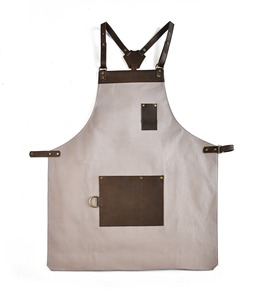 Tablier de travail en toile de cuir épaisse et durable avec fermeture éclair, réglable à porter en croix sur le dos, pour chef, barbecue, barista, barbier, charpentier, équipement d'atelier - Product Image 2