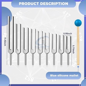 Ensemble de 9 diapasons Solfeggio en aluminium, diapasons manuels pour la thérapie clinique, dispositif médical certifié CE Classe I OEM - Product Image 3
