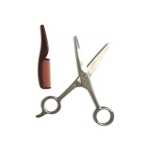 Tijeras de Acero Inoxidable de 5 Pulgadas para Recortar el Vello de la Nariz y la Barba, Tijeras de Corte y Entresacado de Metal con Peine - Product Image 2