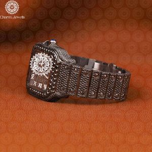 Charm_Jewells Luxury Stainless Steel Square <b>Watch</b> Blue Crystal <b>Diamond</b> Encrusted Analog Quartz Women's Fashion 38mm - Product Image 2
