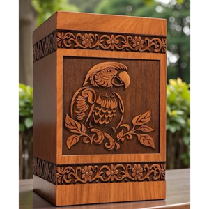 Wooden Urn with Decorative Lid for Ashes Classic Wooden Cremation Urn with Natural Finish by AYAANS - Product Image 5