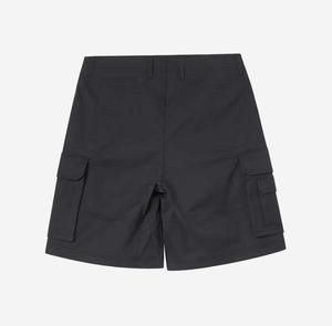 Shorts cargo en toile unie pour homme avec taille élastique, logo frontal, poches à séchage rapide, longueur mi-cuisse, style décontracté - Product Image 4