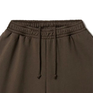 Men's Brown Vintage Straight Woolen Elastic Waist Mid Drawstring Sweatpants Casual Knitted Premium Quality OEM Service - Product Image 3