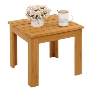 Natural Wooden Square Side End Table for Indoor and Outdoor Use Patio Coffee Bistro Table - Product Image 3