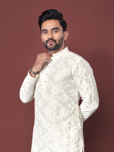 Ropa Tradicional India y Pakistaní para Bodas, Diwali y Uso Casual, Kurta para Hombre, Kurta de Algodón para Hombre, Kurta de Lino para Hombre, Kurta de Seda para Hombre - Product Image 1