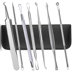 7 Pcs Blackhead <b>Remover</b> Tool Set Stainless Steel Acne Extractor Tools Pimple Popper Kit Facial Pore Cleaner with Travel Case - Product Image 6