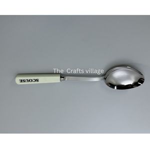 Stainless Steel <b>Serving</b> <b>Spoon</b> with Scouse Handle Durable Metal <b>Spoon</b> for Kitchen Dining Tableware Elegant Design Food <b>Serving</b> - Product Image 5