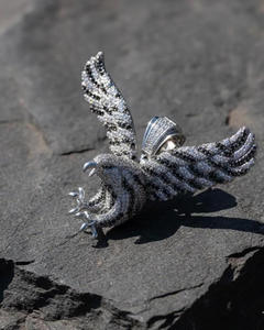 Collier Hip-Hop pour Homme en Argent Sterling 925 Massif avec Pendentif Aigle Plaqué Rhodium et Moissanite – Bijou Audacieux et Symbolique de Force Patriotique - Product Image 2