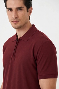 Camiseta Premium de Manga Corta para Hombre con Cierre de Cremallera, Hecha a Medida, Tejido Piqué 100% Algodón, Secado Rápido, Sólida, Cómoda y Elástica - Product Image 5