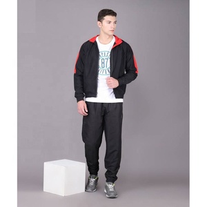 Chándal de fútbol informal ajustado para hombre, con bolsillo y cremallera, logotipo impreso personalizado, 100% algodón, nuevo estilo, chándal de nailon juvenil, barato de fábrica - Product Image 3