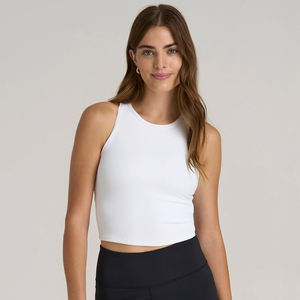 Débardeur dos nageur côtelé doux pour femme, col ras du cou, pour la course, l'entraînement et la gym - Product Image 1