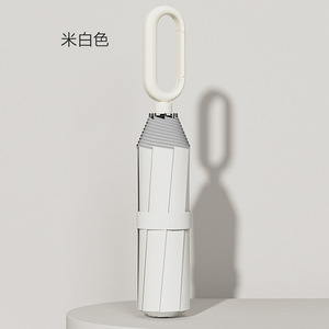 8-bone Three-fold Hand Open Ring Buckle Black Rubber Sunscreen Dual-purpose <b>Umbrella</b> Manufacturers Spot Printing LOGO - Product Image 6