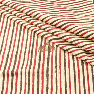 ผ้าพิมพ์ลายบล็อกอินเดีย ผ้าลายทางพิมพ์ลายบากรู สำหรับทำเสื้อผ้า ผ้าฝ้ายเนื้อนุ่ม ลายพิมพ์บากรู - Product Image 2