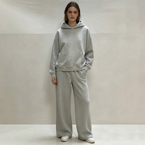 Conjunto de Chándal Holgado de Algodón 100% de 500GSM para Mujer, de Hombro Caído y Ajuste Holgado, de 2 Piezas, Venta al por Mayor - Product Image 1
