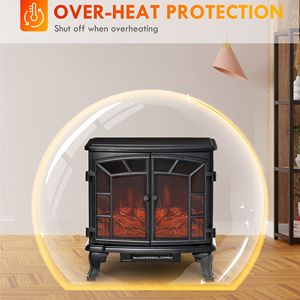 Caminetto Elettrico da 27 Pollici con Fiamme LED Realistiche e Legna, Telecomando, Protezione dal Surriscaldamento, Garanzia di 7 Anni - Product Image 6