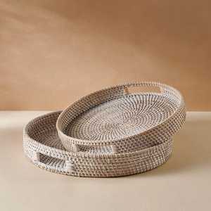 Custom Eco Friendly Rattan Serving Tray Wholesale Price Restaurant Food Serving Tray - Product Image 3