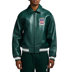 Veste en toile AVIREX pour homme, hiver, haute qualité, coupe ajustée, col montant doux, coupe-vent, imperméable, respirante, écologique, moto, motard - Product Image 1