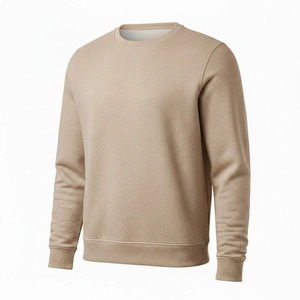 Sweat-shirt à col rond à manches longues vert foncé pour homme, coupe classique, style décontracté, tricoté, 100% coton, couleur unie, teinture unie - Product Image 6