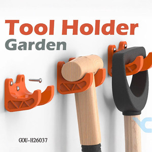 Soporte de Pared para Herramientas de Jardín S/3, Organizador de Herramientas de Jardín de Plástico Naranja - Product Image 2