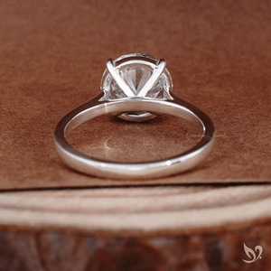 Bague de fiançailles solitaire de luxe tendance en or blanc 10 carats avec diamant de laboratoire rond de 3 carats certifié IGI - Product Image 2