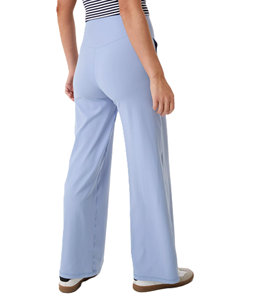 Pantalones de Mujer de Cintura Alta, Pierna Ancha, Corte Holgado, Color Sólido, Algodón y Spandex, Casuales, Largos, Cintura Elástica, Transpirables, para Verano - Product Image 2