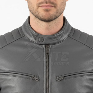 Veste de moto tendance, imperméable, coupe-vent, respirante, de haute qualité, pour homme, en cuir véritable, durable, confortable, coupe régulière, toutes tailles - Product Image 6
