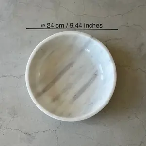 Bol en onyx blanc artisanal en forme de fleur |   Table d'appoint de salon en pierre naturelle au design contemporain |   Cadeau artisanal pour la maison - Product Image 4