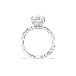 Anillo de compromiso solitario de oro blanco de 14K y 18K con diamante marquise cultivado en laboratorio, talla personalizada, banda lisa de 6 puntas, EF VS CVD, venta al por mayor - Product Image 4