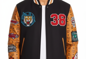 Veste de baseball d'hiver unisexe VITHAS INDUSTRY |   Veste cintrée à col mandarin en laine/viscose avec doublure en polyester/coton et toile - Product Image 3