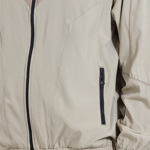 Men's Beige Color Blocking <b>Tracksuit</b> Set Full Zipper Crew Neck Casual Summer Wear Regular Fit 100% Polyester Breathable - Product Image 4