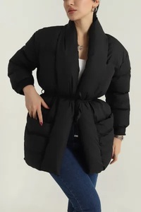 Veste matelassée chaude tendance pour femme, respirante, finition automne/hiver, design personnalisé, logo, doublure en cuir de mouton et nylon, toile - Product Image 3