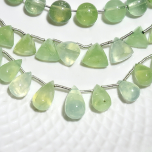 Piedras de cristal de prehnita verdes naturales, pulsera, pendientes, suministros para hacer joyas, 10-15mm, 100 gramos |   Iluminación de Estudio Suave |   Macro - Product Image 2