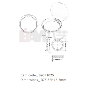 ตลับใส่เครื่องสำอางแบบโปร่งใสสำหรับแป้งอัดแข็ง ครีม อายแชโดว์ และบลัชออน - Product Image 1