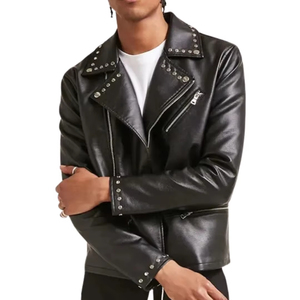 Chaqueta de Cuero Sintético con Tachuelas de Alta Calidad y Estilo Moderno para Hombre - Product Image 1